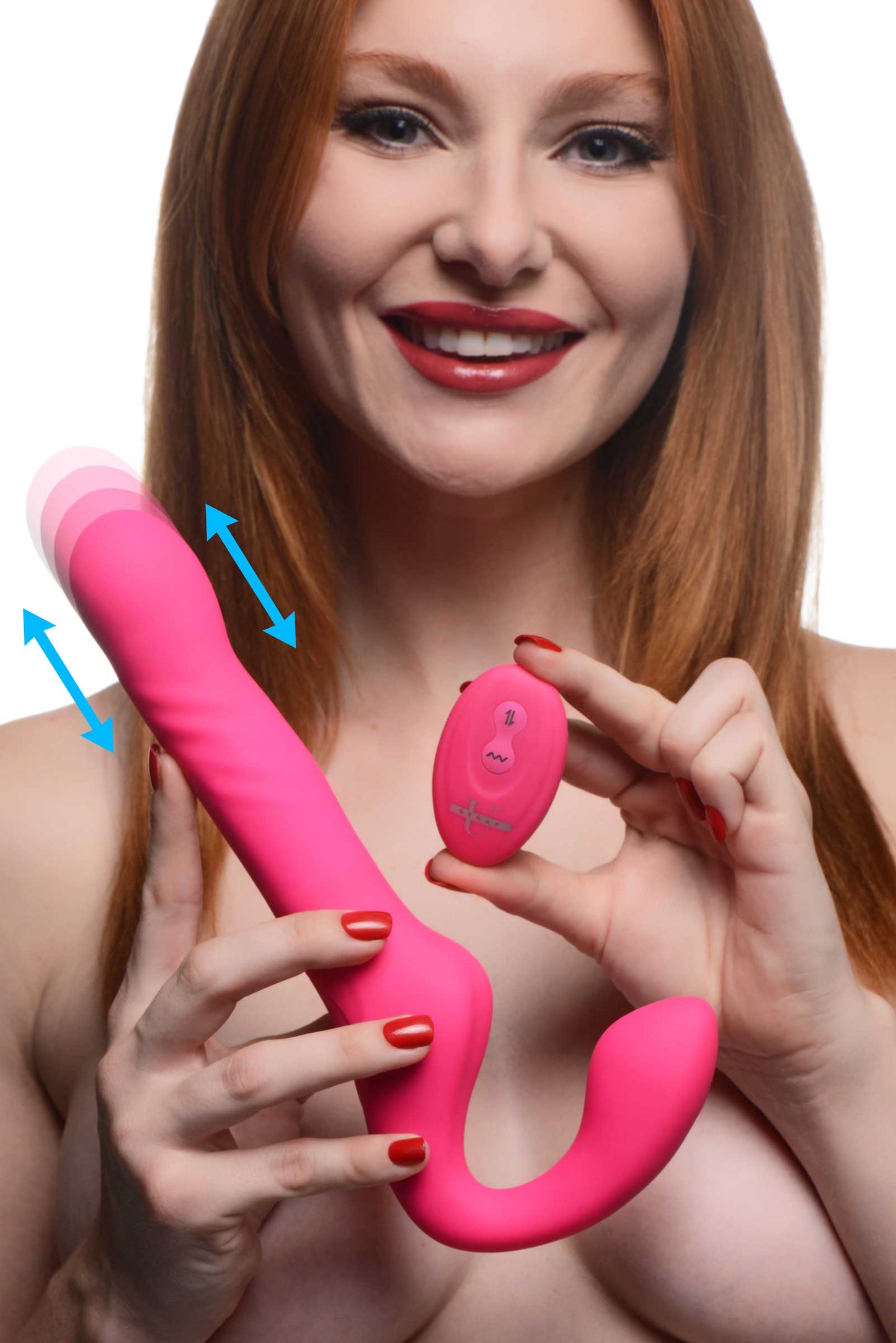 30X Thrusting and Vibrating Strapless Strap-On With Remote Control