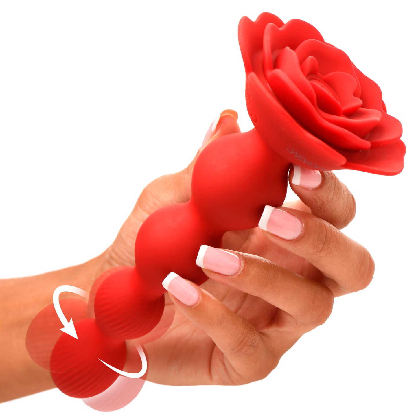 10X Rose Twirl Vibrating and Rotating Silicone Anal Beads