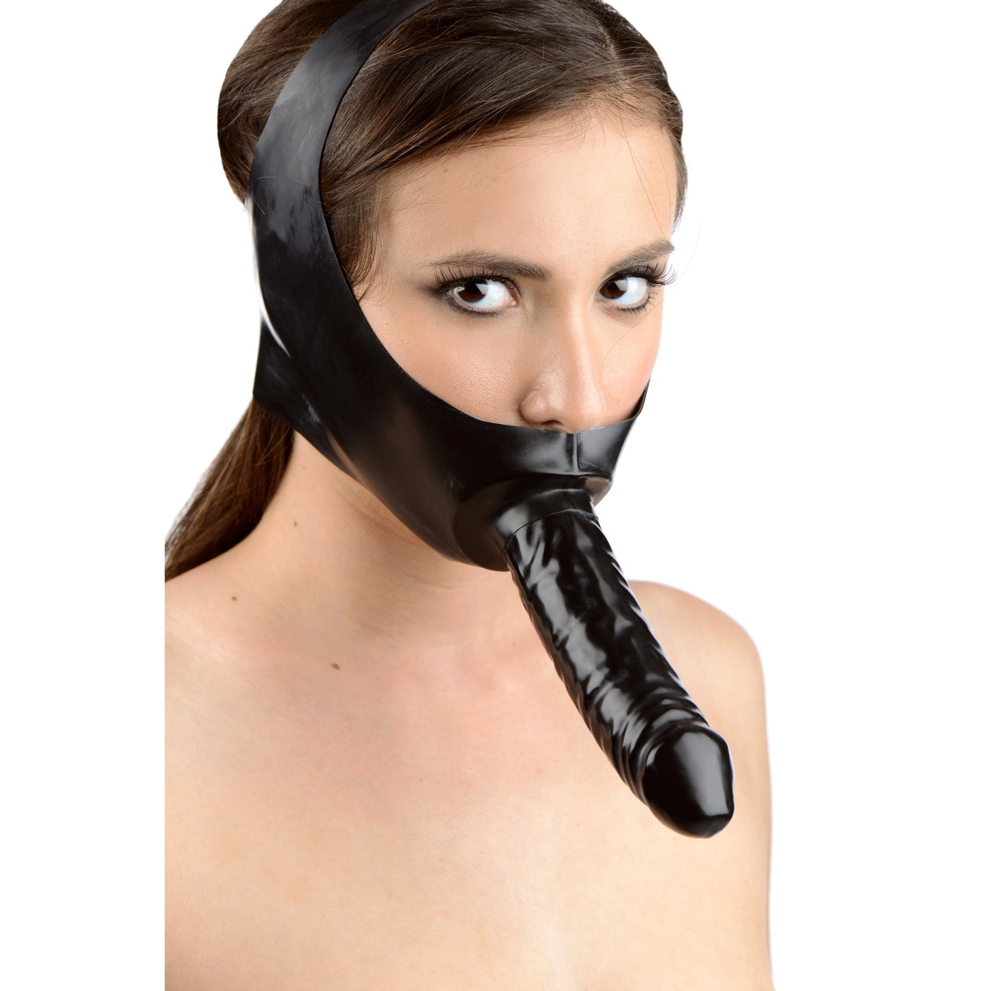 Latex Face Fucker Strap On Mask