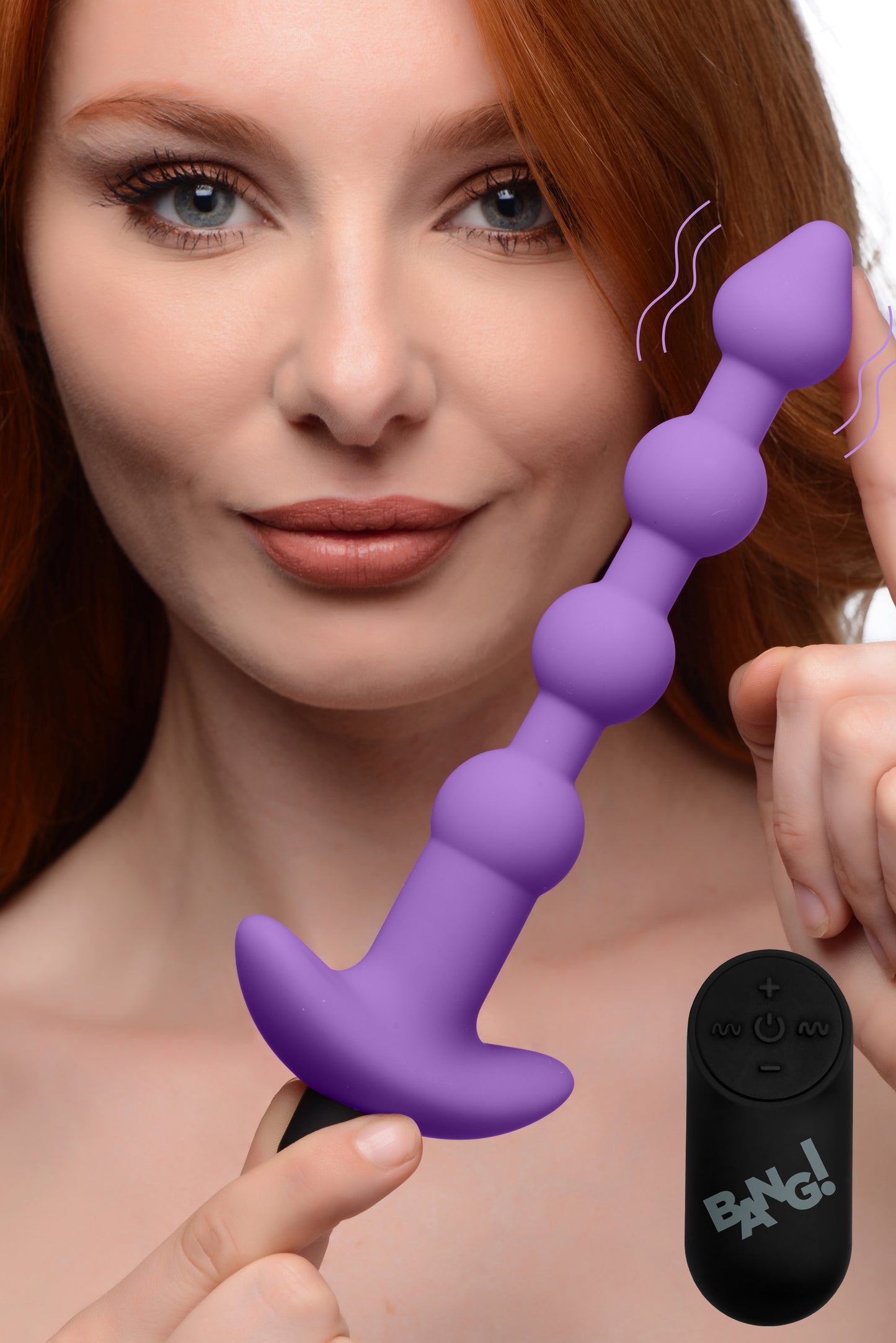 Remote Control Vibrating Silicone Anal Beads - Purple