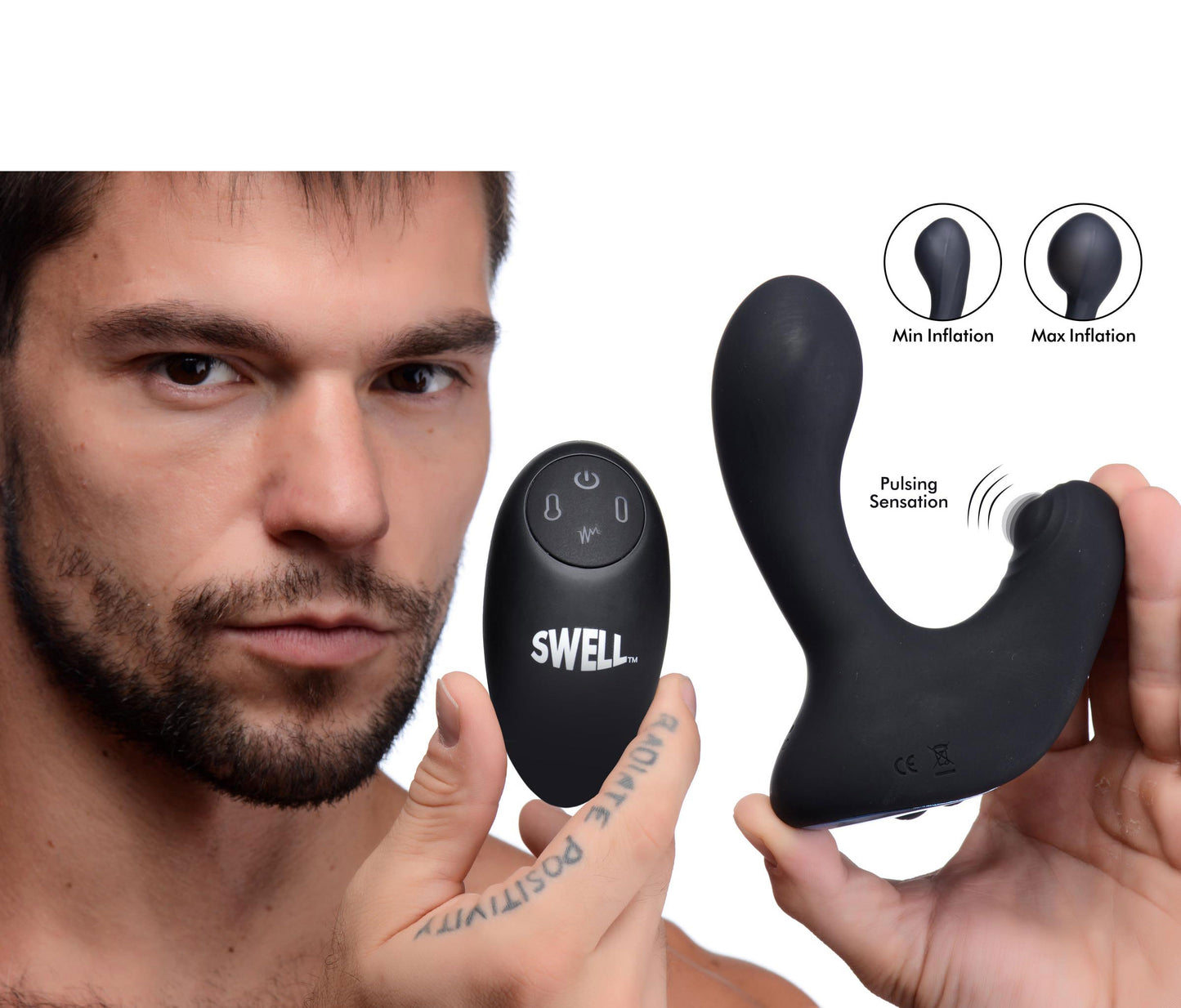 10X Inflatable and Tapping Silicone Prostate Vibrator